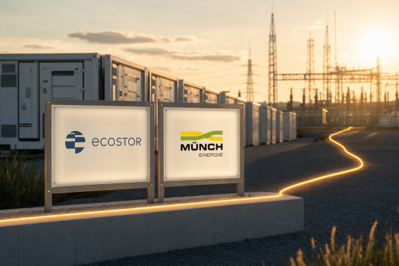 Batteriegroßspeicher im Bau: Containermodule und Umspannwerk eines BESS-Projekts von ECO STOR und Münch Energie in Deutschland